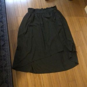 Green high low skirt